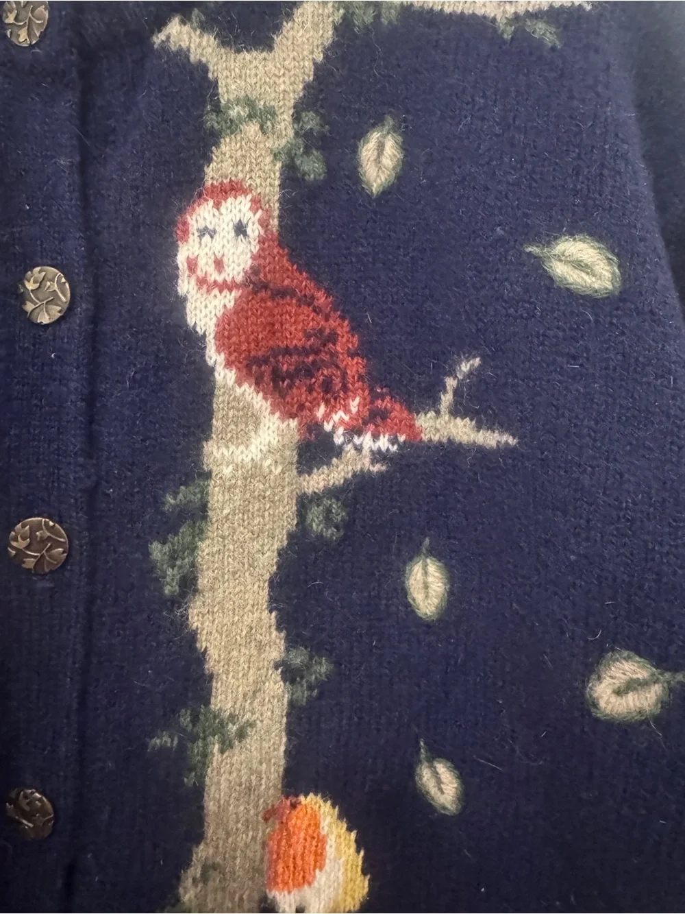 Vintage 90s Northern Treasures Woodland Animal Cardigan Wool Sweater M